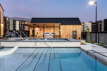 Pool view at dawn